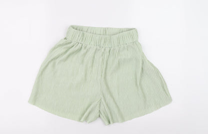 SHIEN Womens Green 100% Polyester Wrap Shorts Size 6 L5 in Relaxed Pull On