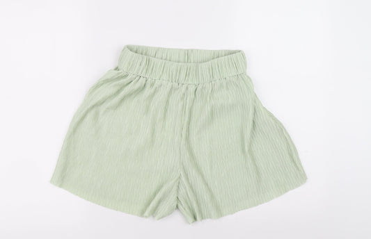 SHIEN Womens Green 100% Polyester Wrap Shorts Size 6 L5 in Relaxed Pull On