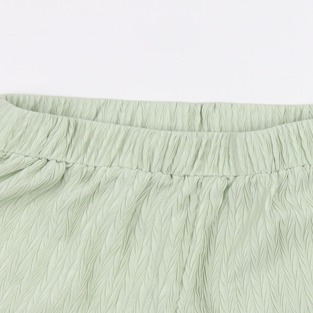 SHIEN Womens Green 100% Polyester Wrap Shorts Size 6 L5 in Relaxed Pull On