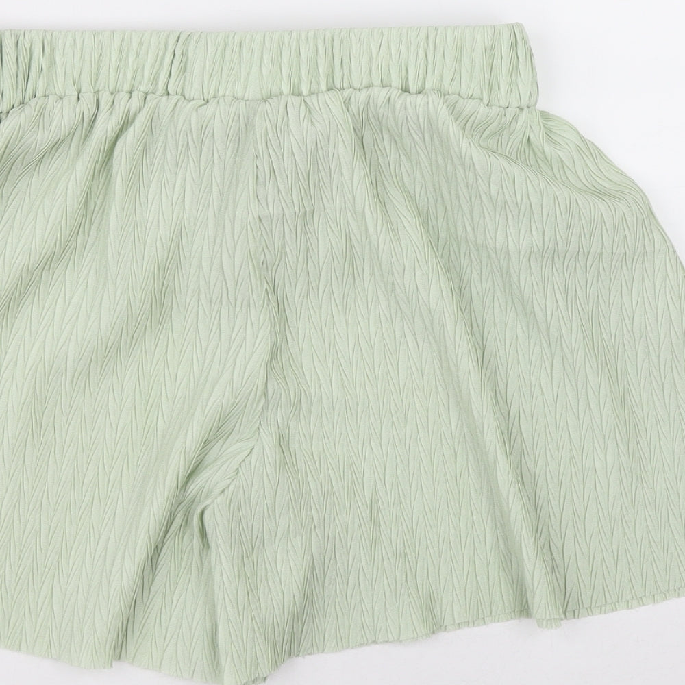 SHIEN Womens Green 100% Polyester Wrap Shorts Size 6 L5 in Relaxed Pull On