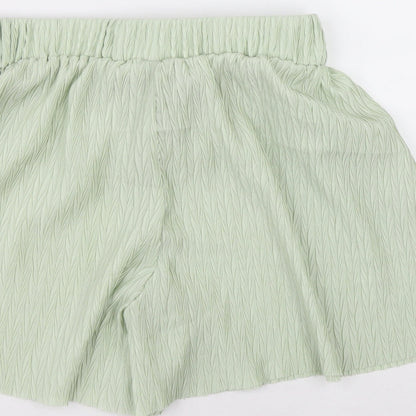 SHIEN Womens Green 100% Polyester Wrap Shorts Size 6 L5 in Relaxed Pull On