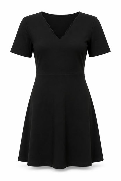 VILA Womens Beige Polyester Skater Dress Size S V-Neck Pullover