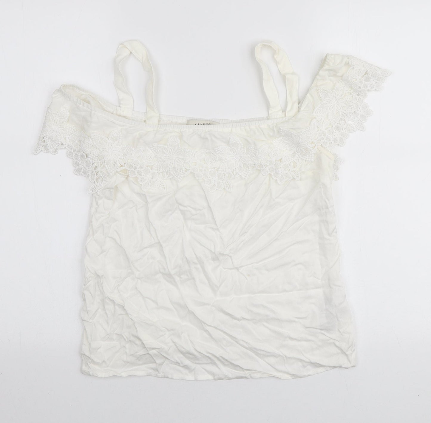 Womens UK Size 10 Oasis White Basic Blouse