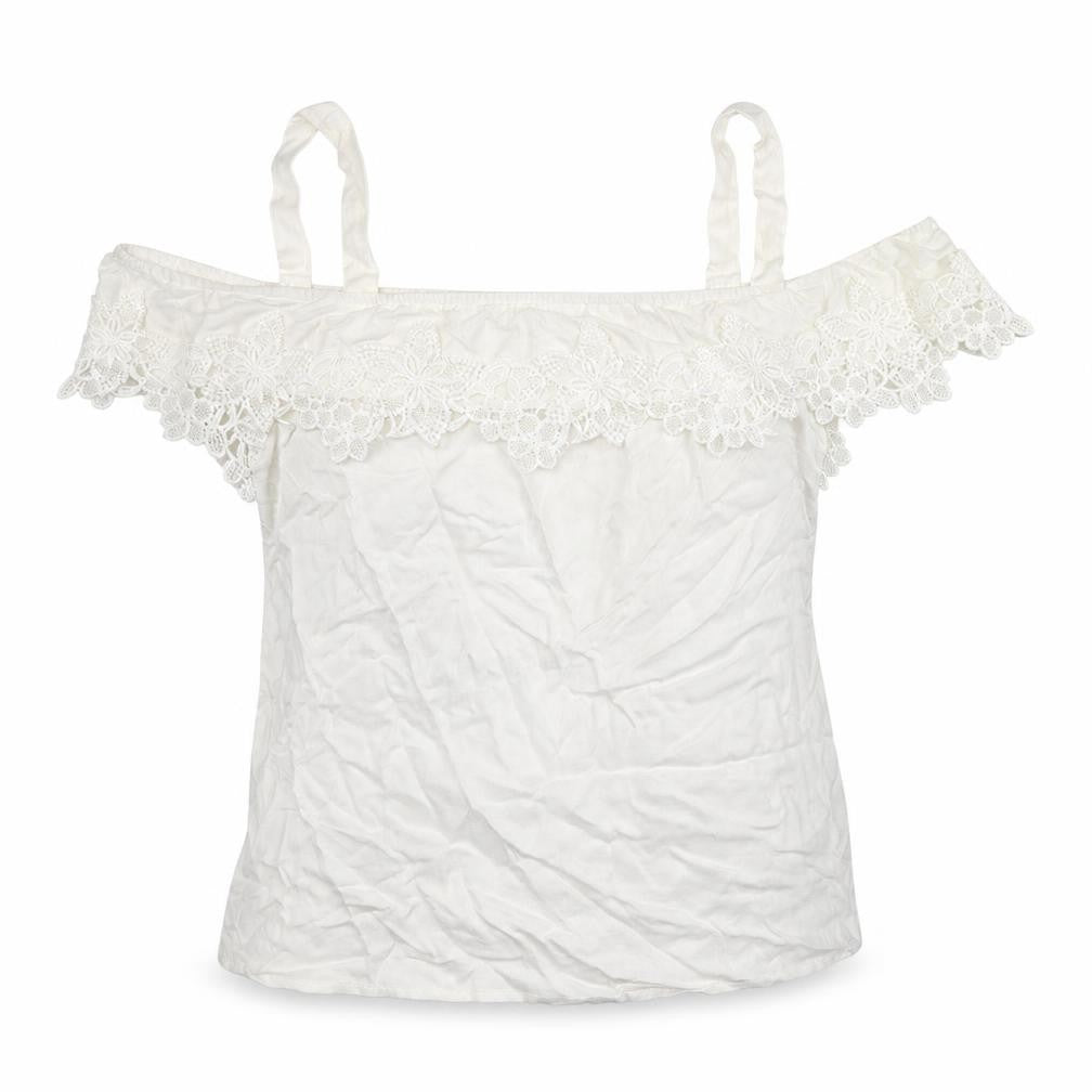 Womens UK Size 10 Oasis White Basic Blouse