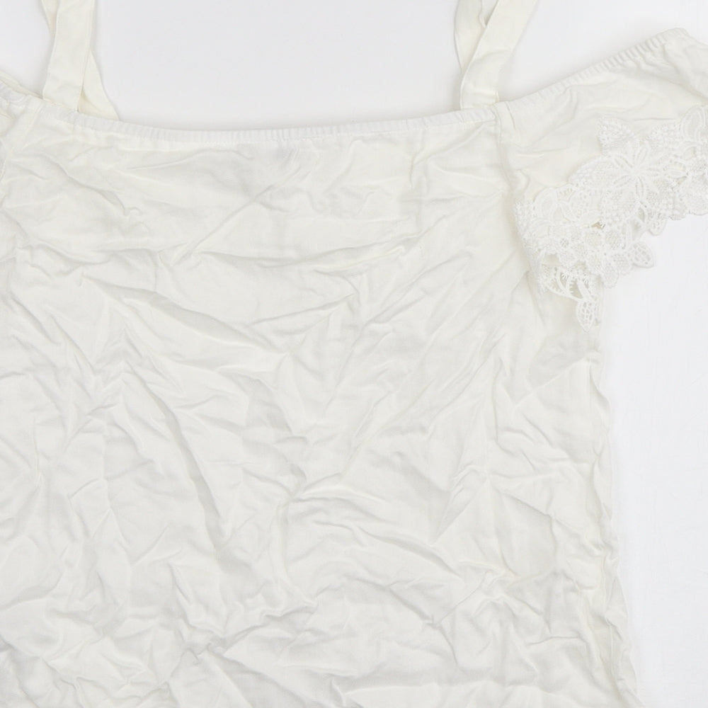 Womens UK Size 10 Oasis White Basic Blouse