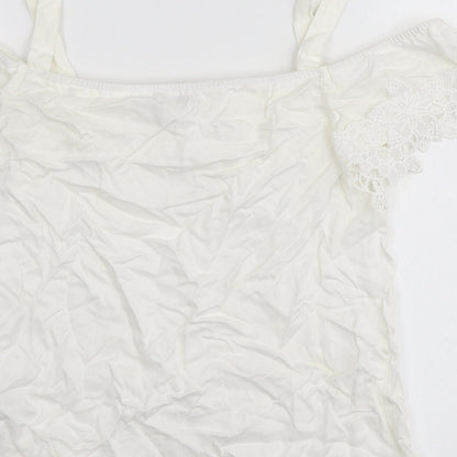 Womens UK Size 10 Oasis White Basic Blouse