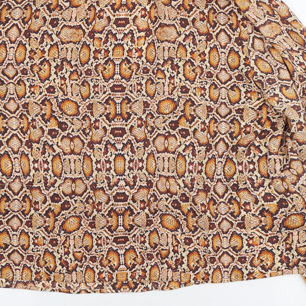Womens UK Size L Mango Orange Basic Button-Up