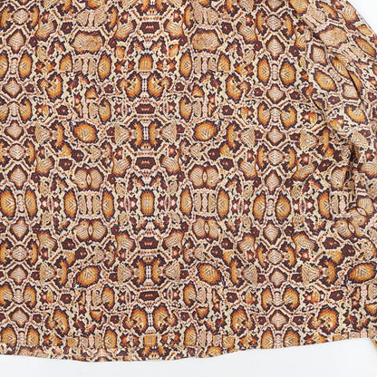 Womens UK Size L Mango Orange Basic Button-Up