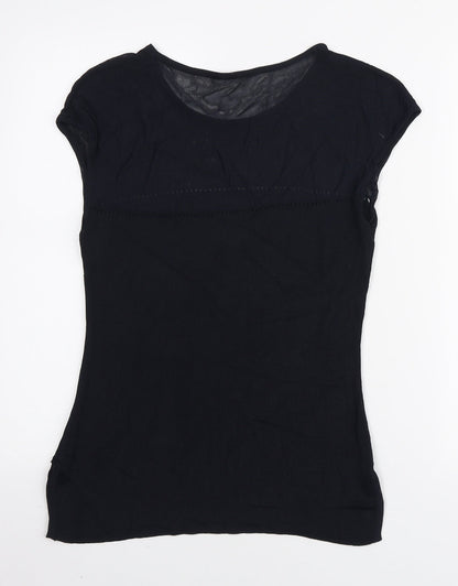 Womens UK Size XS Preworn Blue Basic T-Shirt