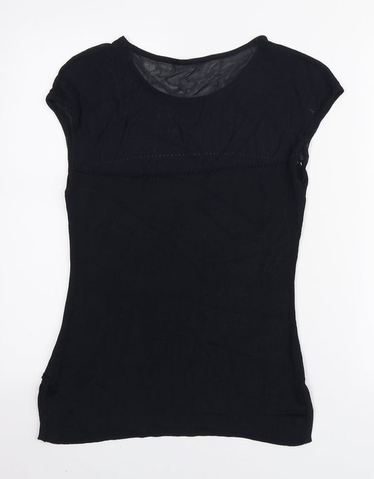 Womens UK Size XS Preworn Blue Basic T-Shirt