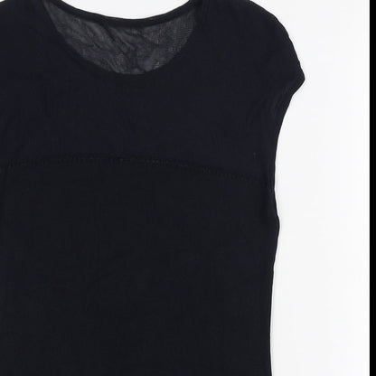 Womens UK Size XS Preworn Blue Basic T-Shirt