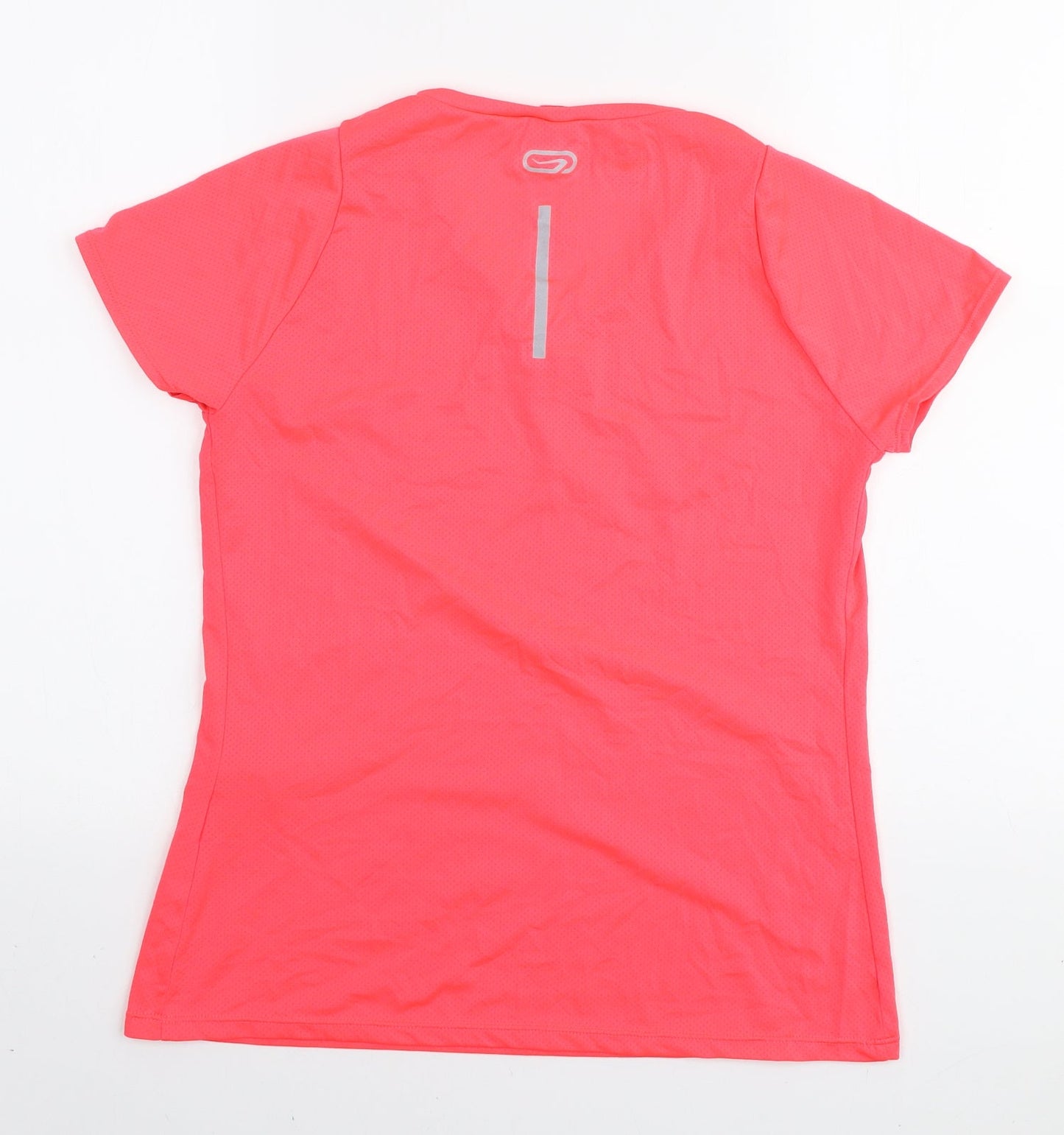 DECATHLON Womens Pink Polyester Basic T-Shirt Size 6 V-Neck Pullover