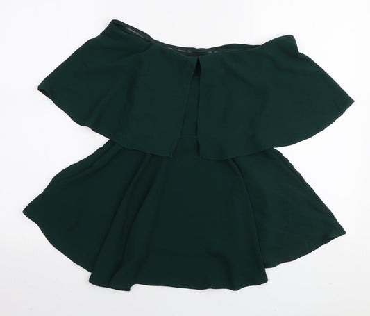 Coast Womens Green Polyester Basic Blouse Size 6 Off the Shoulder