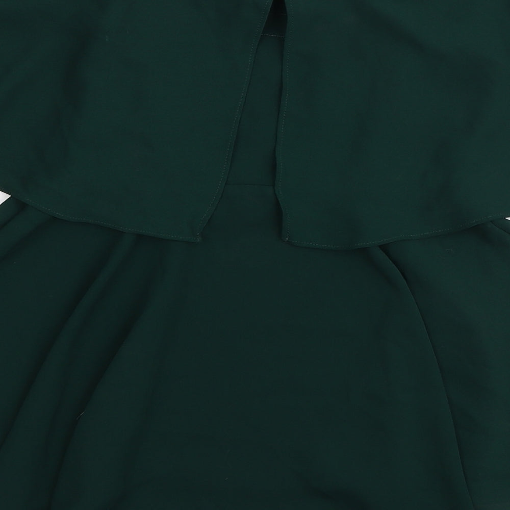 Coast Womens Green Polyester Basic Blouse Size 6 Off the Shoulder