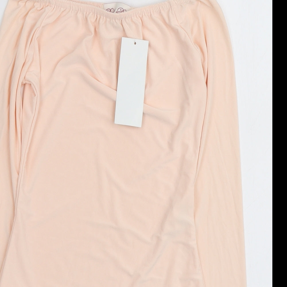 Dolly Diva Womens Pink Polyester Bodysuit One-Piece Size 6 Button