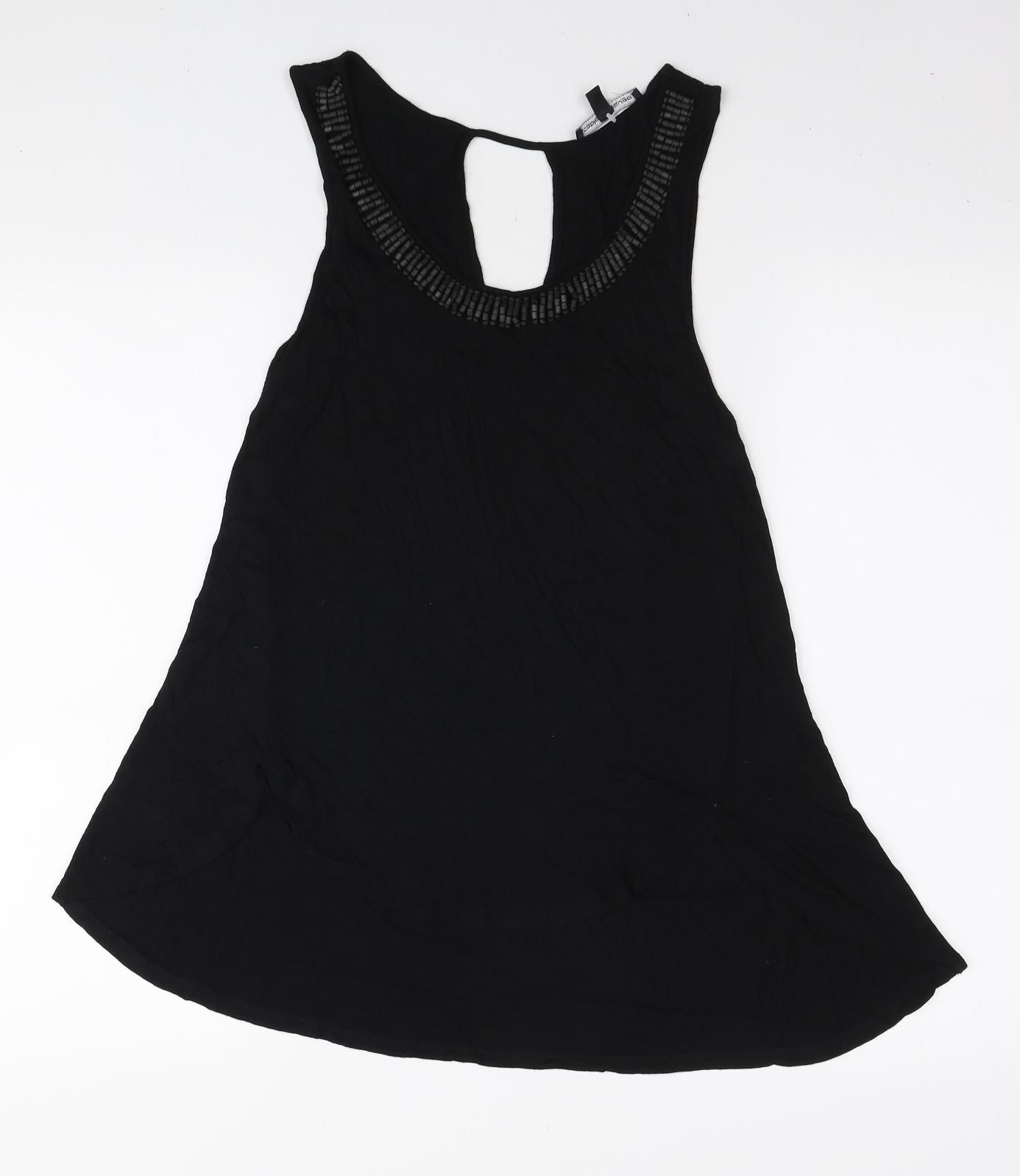 Womens UK Size S Cable & Gauge Black Tunic Tank