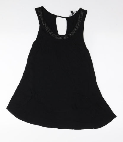 Womens UK Size S Cable & Gauge Black Tunic Tank
