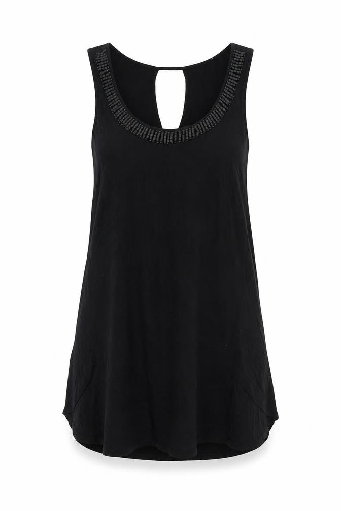 Womens UK Size S Cable & Gauge Black Tunic Tank