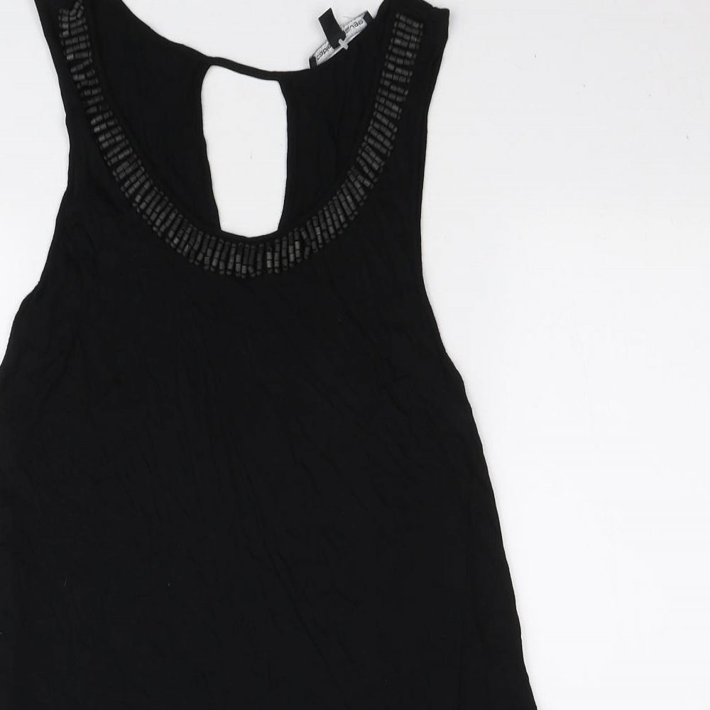 Womens UK Size S Cable & Gauge Black Tunic Tank