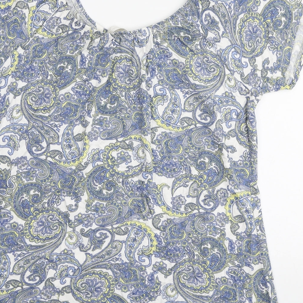 Womens UK Size 12 BHS Blue Basic T-Shirt