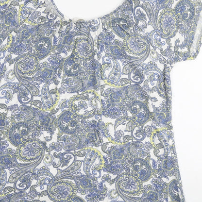 Womens UK Size 12 BHS Blue Basic T-Shirt