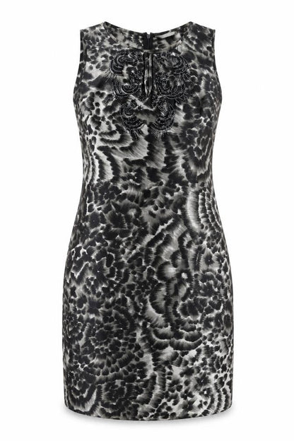 Wallis Womens Multicoloured Geometric Polyester Bodycon Size 12 Round Neck Zip