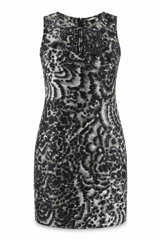 Wallis Womens Multicoloured Geometric Polyester Bodycon Size 12 Round Neck Zip