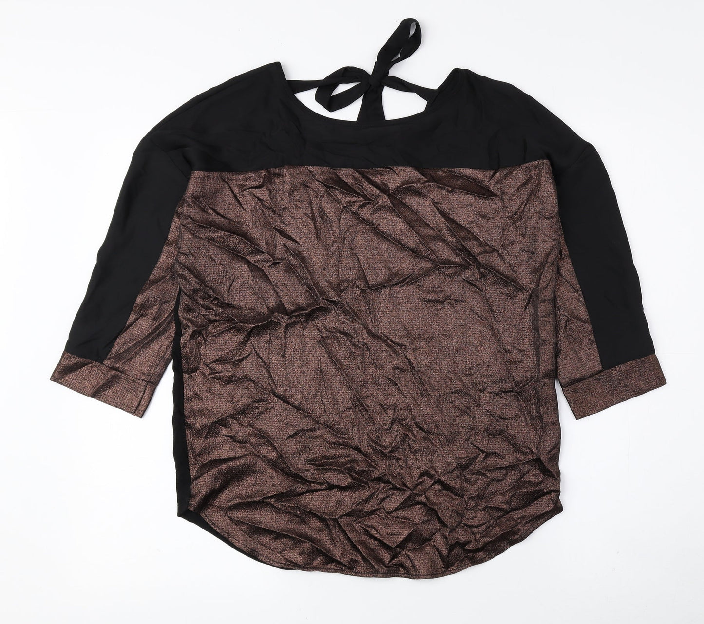 Womens UK Size XS Oasis Black Basic Blouse
