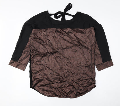 Womens UK Size XS Oasis Black Basic Blouse