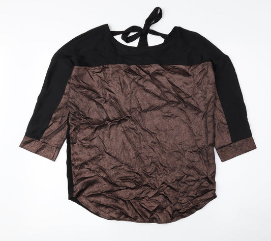 Womens UK Size XS Oasis Black Basic Blouse