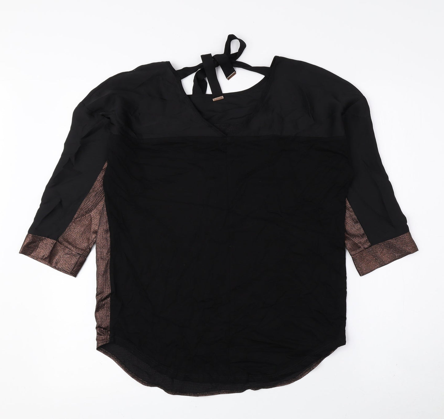 Womens UK Size XS Oasis Black Basic Blouse