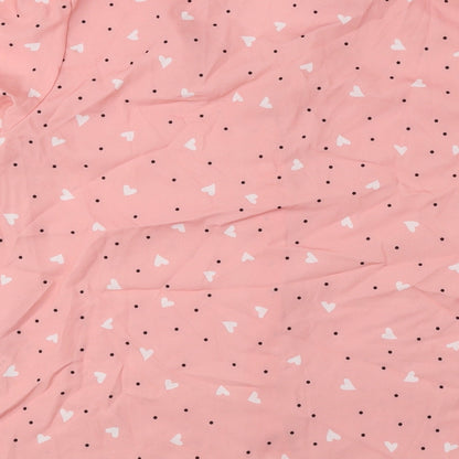 SheIn Womens Pink Geometric Polyester Basic Blouse Size M V-Neck