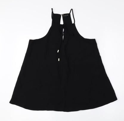 Womens UK Size 10 River Island Black Basic Tank
