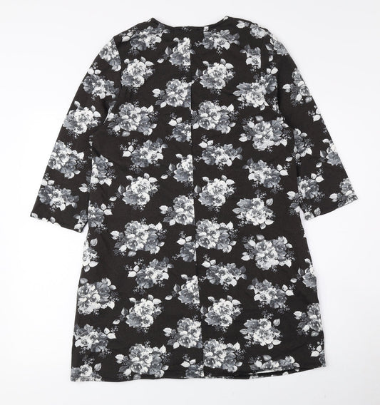 Matalan Womens Multicoloured Floral Viscose A-Line Size 14 Round Neck Pullover