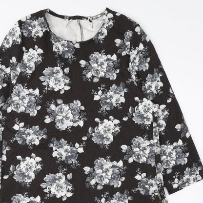 Matalan Womens Multicoloured Floral Viscose A-Line Size 14 Round Neck Pullover