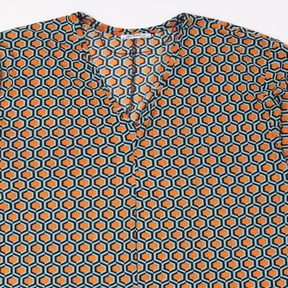 Zara Trafaluc Womens Multicoloured Geometric Polyester A-Line Size 14 V-Neck Pullover