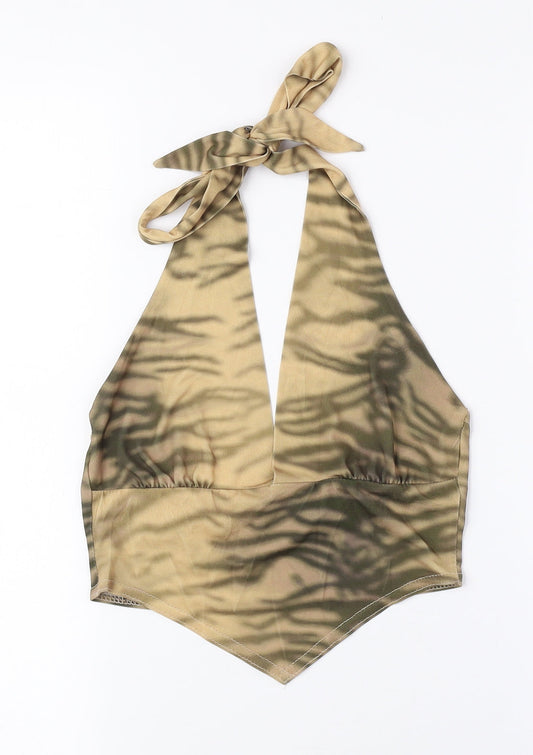 Womens UK Size 6 ASOS Gold Cropped Tank