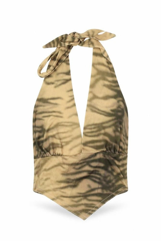 Womens UK Size 6 ASOS Gold Cropped Tank