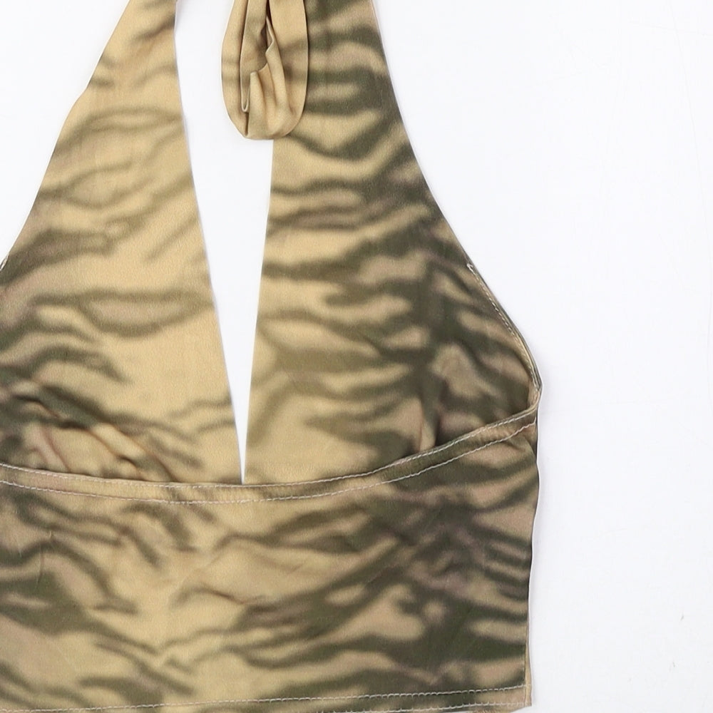 Womens UK Size 6 ASOS Gold Cropped Tank