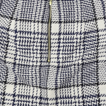 H&M Womens Blue Plaid Polyester Mini Skirt Size 6 Zip