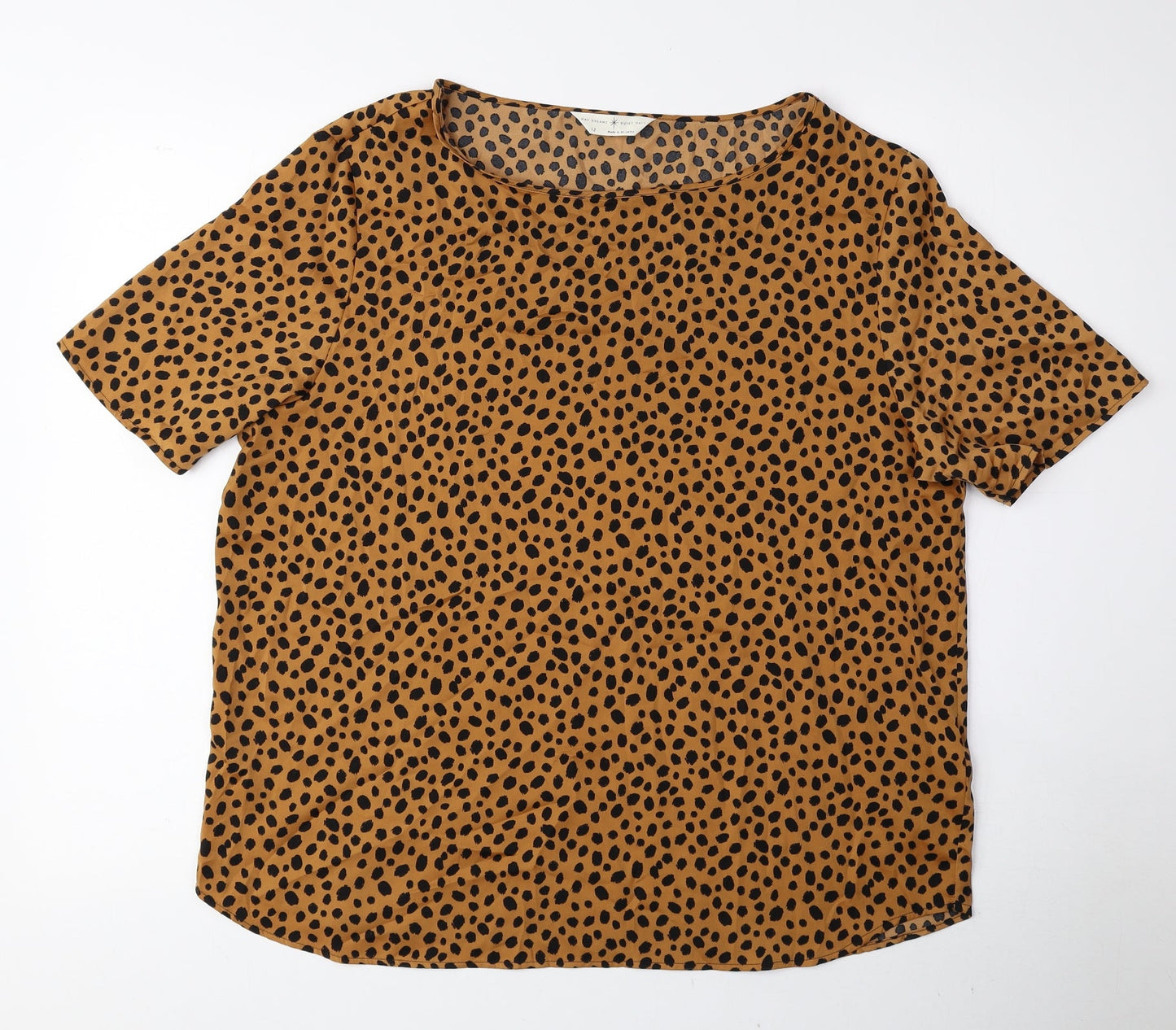 Womens UK Size 12 Marks and Spencer Brown Basic Blouse