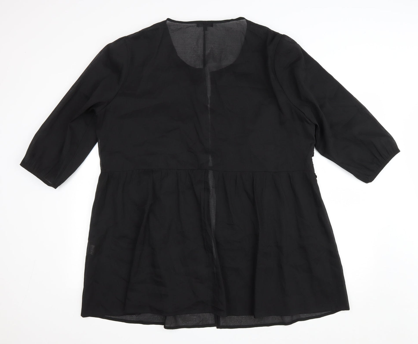 MsShe Womens Black Scoop Neck Polyester Cardigan Jumper Size 6 - Lace detail