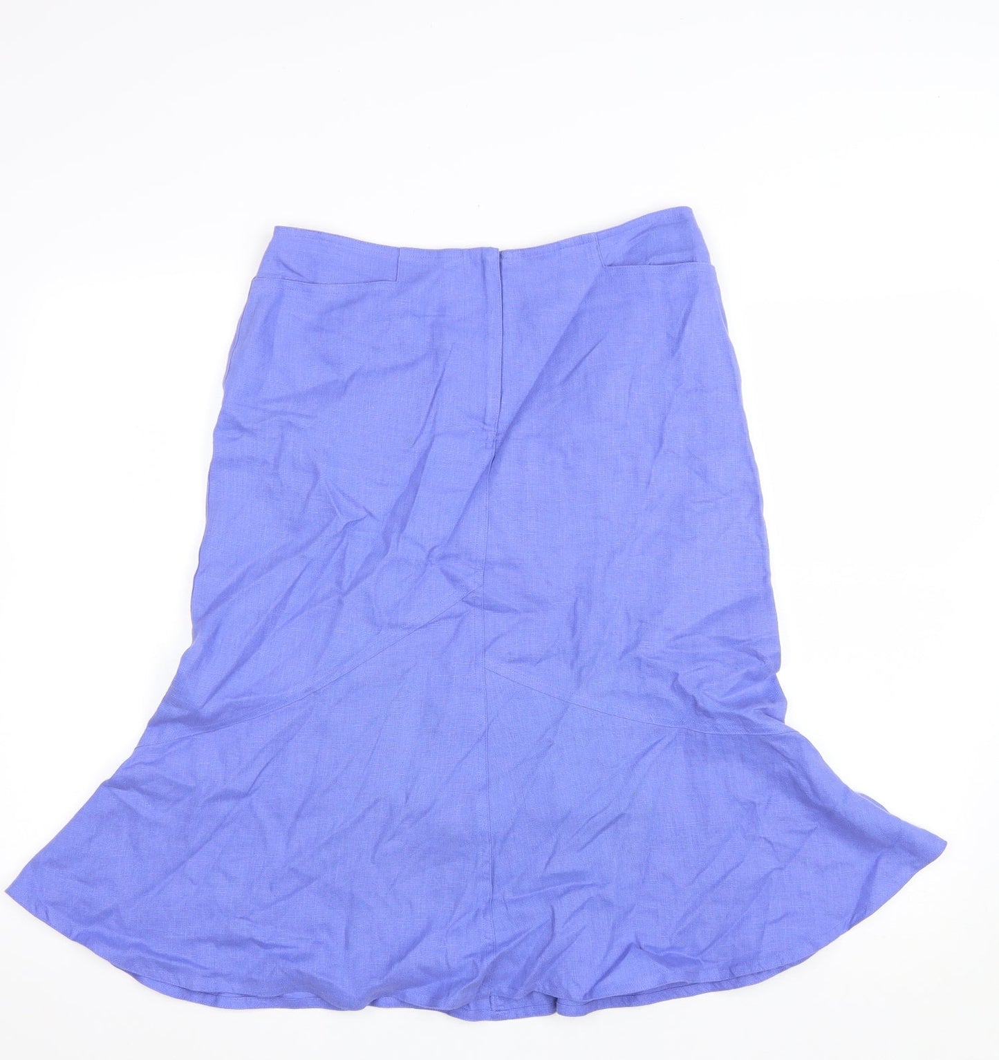Tina Tailor Womens Purple Linen Trumpet Skirt Size 10 Zip