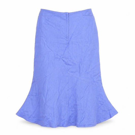 Tina Tailor Womens Purple Linen Trumpet Skirt Size 10 Zip