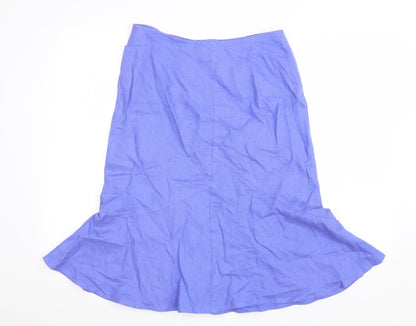 Tina Tailor Womens Purple Linen Trumpet Skirt Size 10 Zip