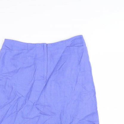Tina Tailor Womens Purple Linen Trumpet Skirt Size 10 Zip
