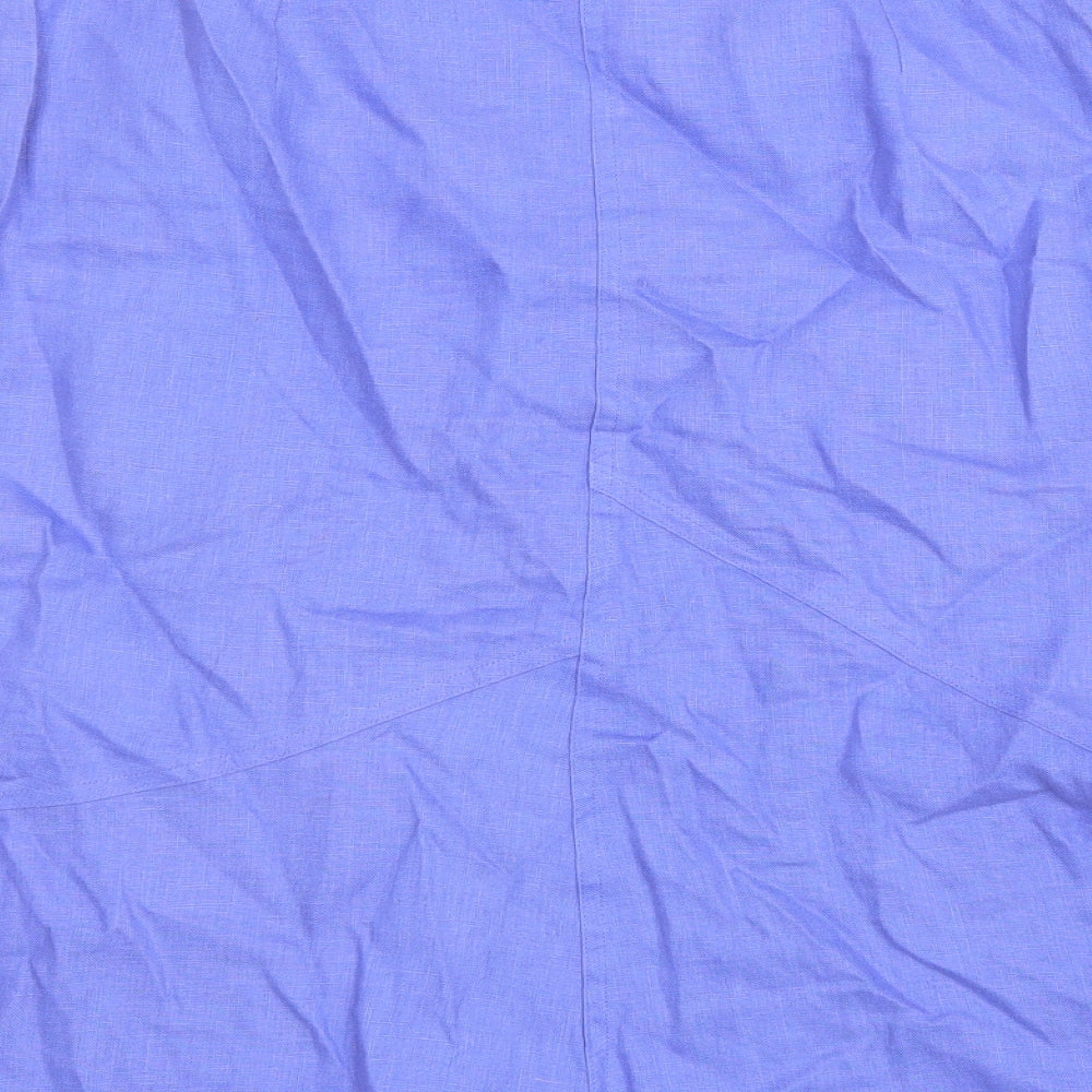 Tina Tailor Womens Purple Linen Trumpet Skirt Size 10 Zip
