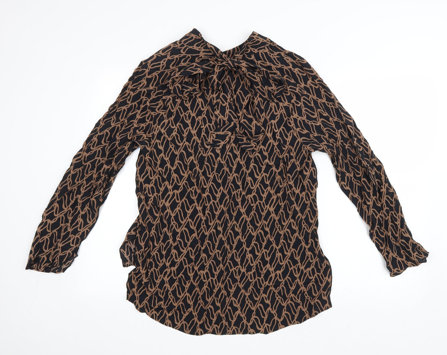 Womens UK Size 14 Marks and Spencer Brown Basic Blouse