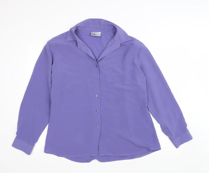 Womens UK Size 20 Sara Purple Basic Button-Up
