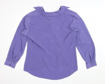 Womens UK Size 20 Sara Purple Basic Button-Up